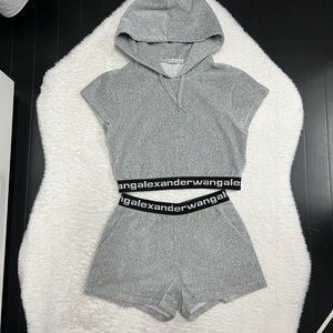 ALEXANDER WANG corduroy logo-waistband shorts ONLY